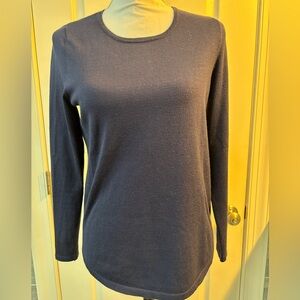 New With Tags Chico’s Mindy Blue Shirttail Pullover Sweater Zipper Back Size S